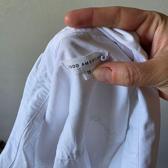 Good American The Good Shirt White Long Sleeve Button Down Shirt Size 3 - Picture 4 of 6